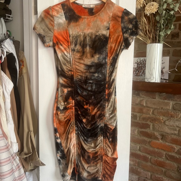 Brand New Tie Dye Mini Bodycon Dress - Picture 1 of 4